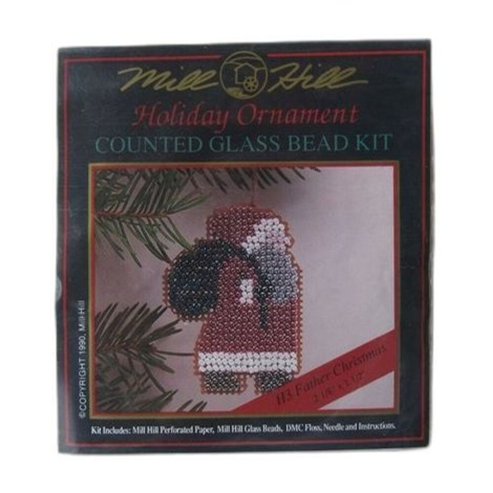 Mill Hill Counted Glass Bead Kit Holiday Ornament Father Christmas H3 NOS 90s